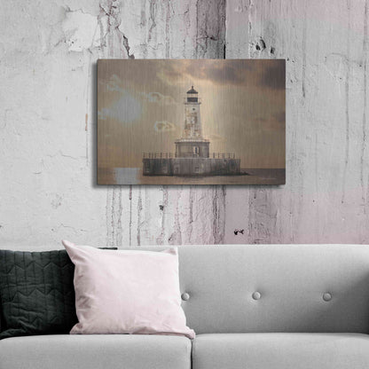 Luxe Metal Art 'Charity Shoal Lighthouse' by Lori Deiter, Metal Wall Art,36x24