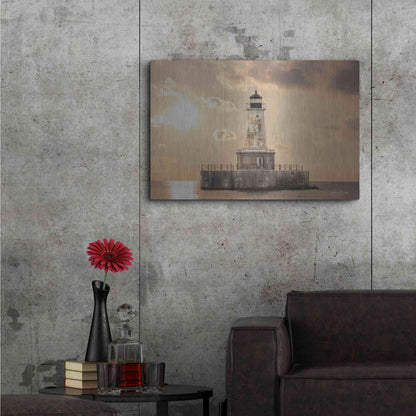 Luxe Metal Art 'Charity Shoal Lighthouse' by Lori Deiter, Metal Wall Art,36x24
