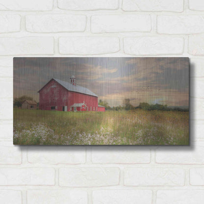 Luxe Metal Art 'Vermont Landscape' by Lori Deiter, Metal Wall Art,24x12