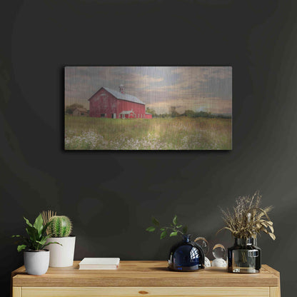 Luxe Metal Art 'Vermont Landscape' by Lori Deiter, Metal Wall Art,24x12