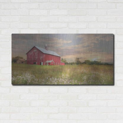 Luxe Metal Art 'Vermont Landscape' by Lori Deiter, Metal Wall Art,48x24