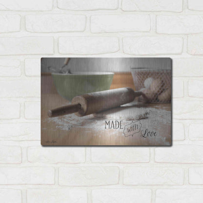Luxe Metal Art 'Made with Love' by Lori Deiter, Metal Wall Art,16x12