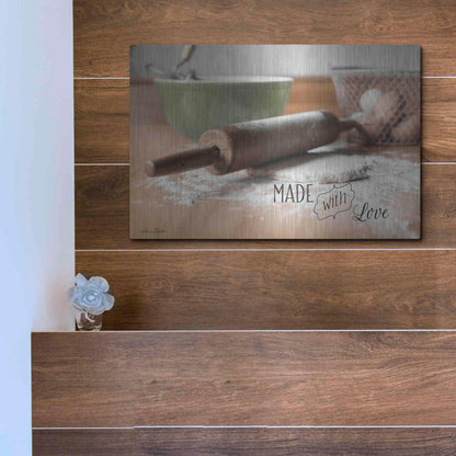 Luxe Metal Art 'Made with Love' by Lori Deiter, Metal Wall Art,16x12