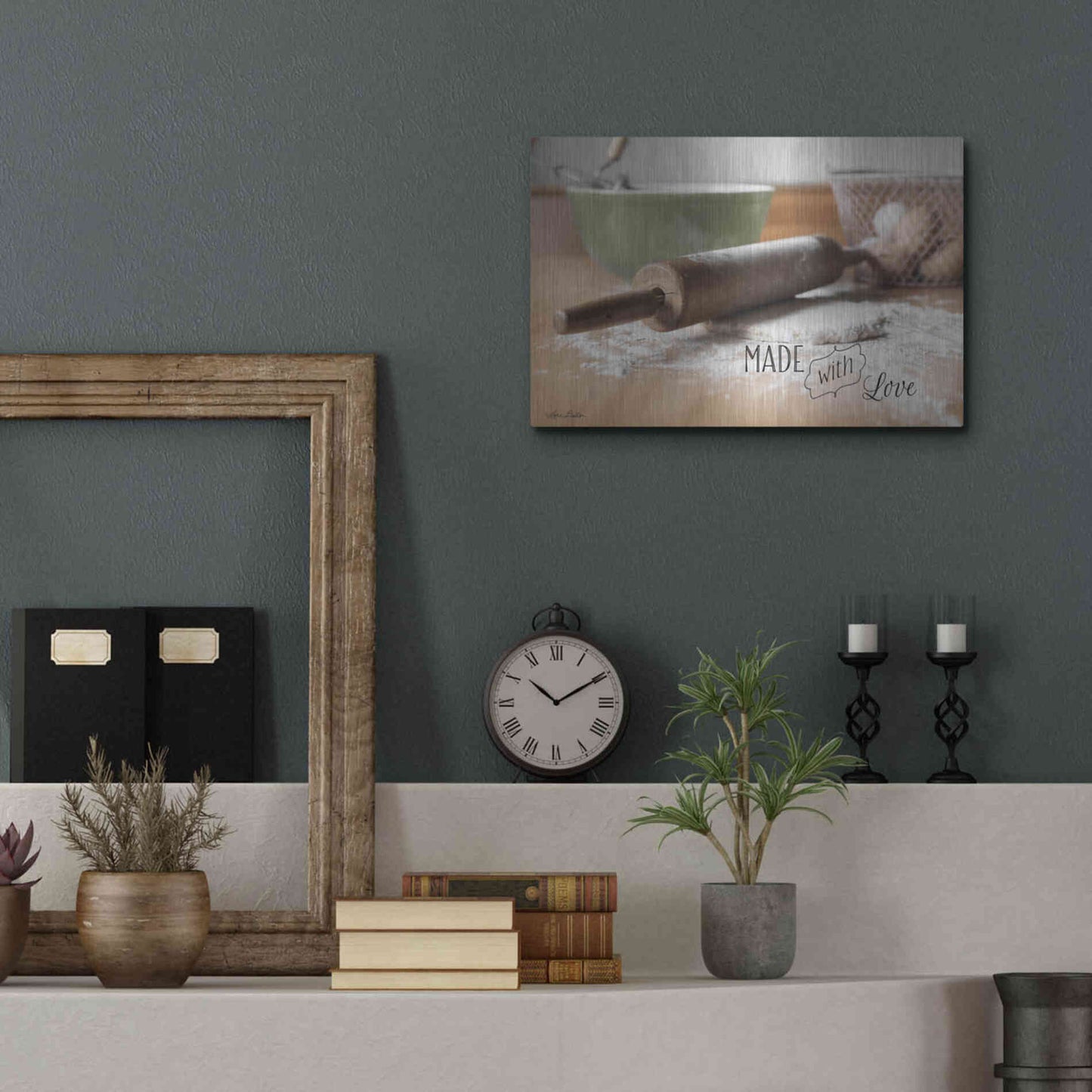 Luxe Metal Art 'Made with Love' by Lori Deiter, Metal Wall Art,16x12
