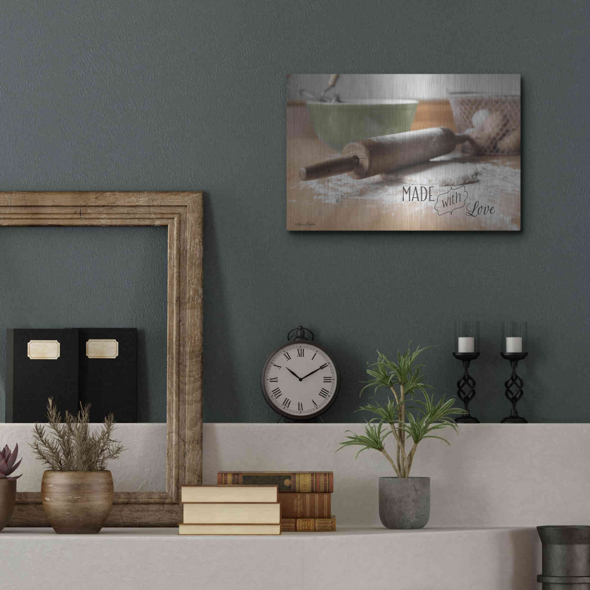 Luxe Metal Art 'Made with Love' by Lori Deiter, Metal Wall Art,16x12