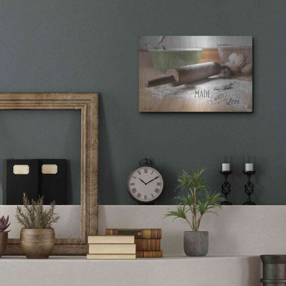 Luxe Metal Art 'Made with Love' by Lori Deiter, Metal Wall Art,16x12