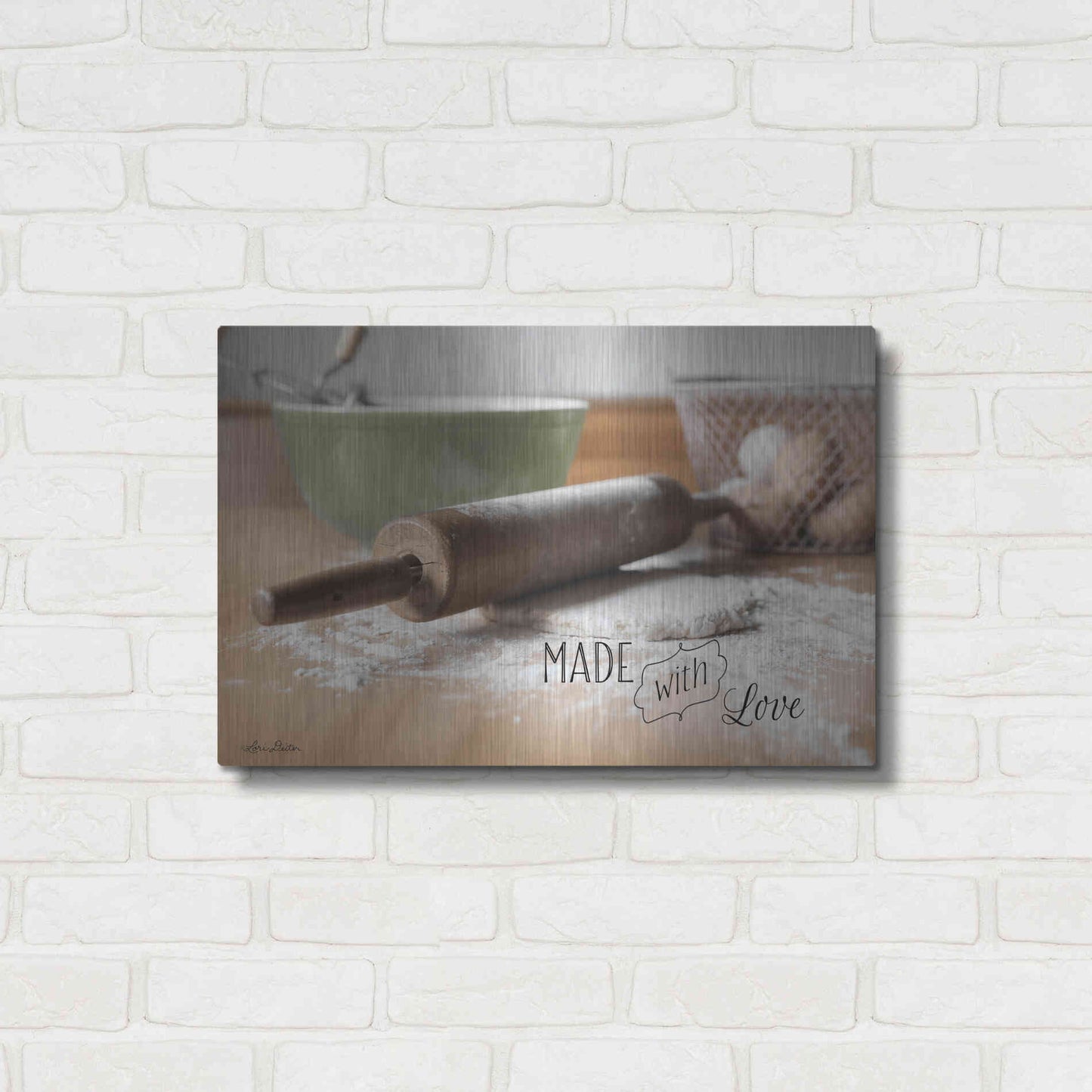 Luxe Metal Art 'Made with Love' by Lori Deiter, Metal Wall Art,24x16