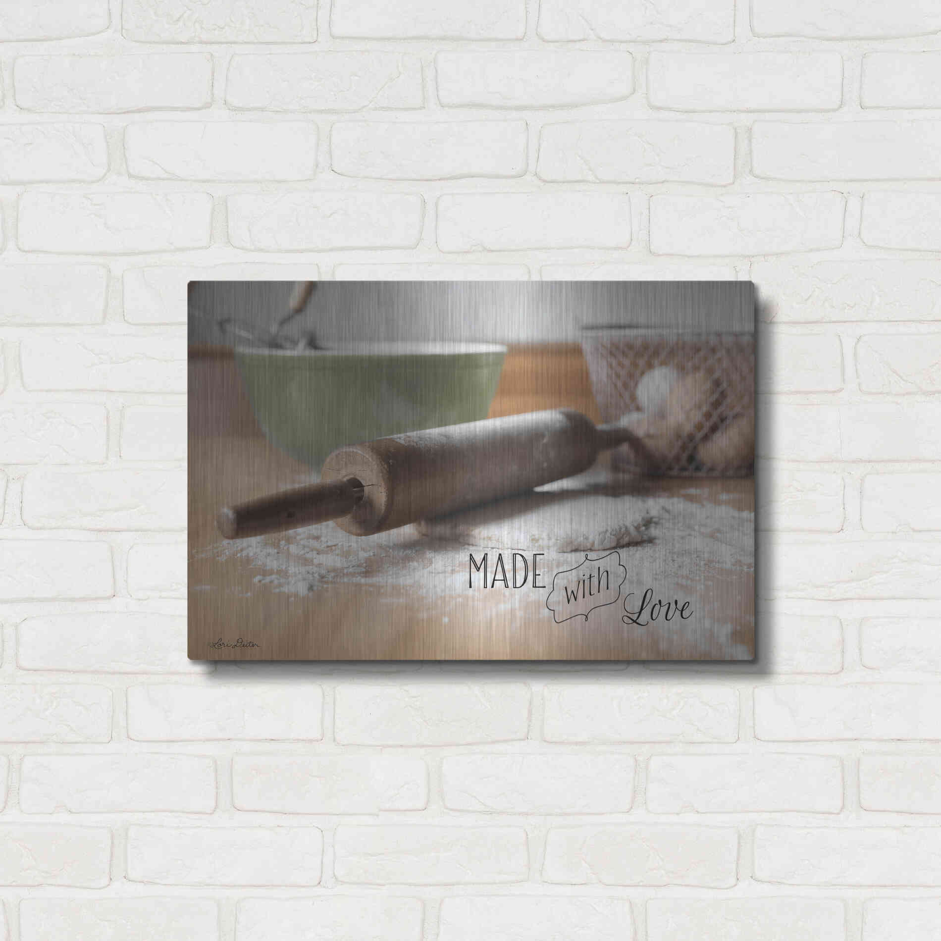 Luxe Metal Art 'Made with Love' by Lori Deiter, Metal Wall Art,24x16