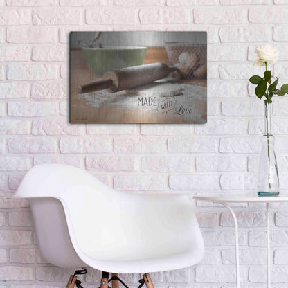 Luxe Metal Art 'Made with Love' by Lori Deiter, Metal Wall Art,24x16