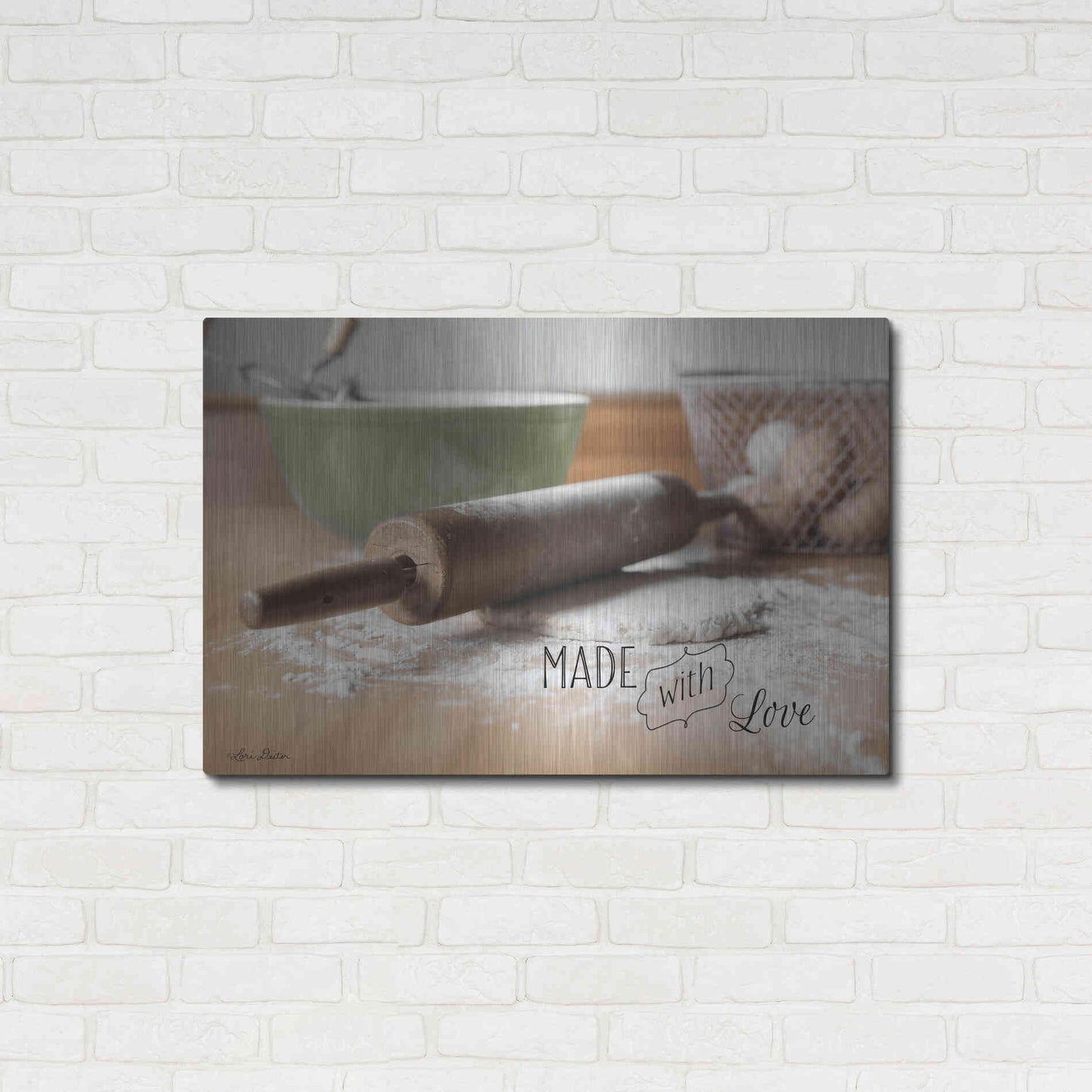 Luxe Metal Art 'Made with Love' by Lori Deiter, Metal Wall Art,36x24