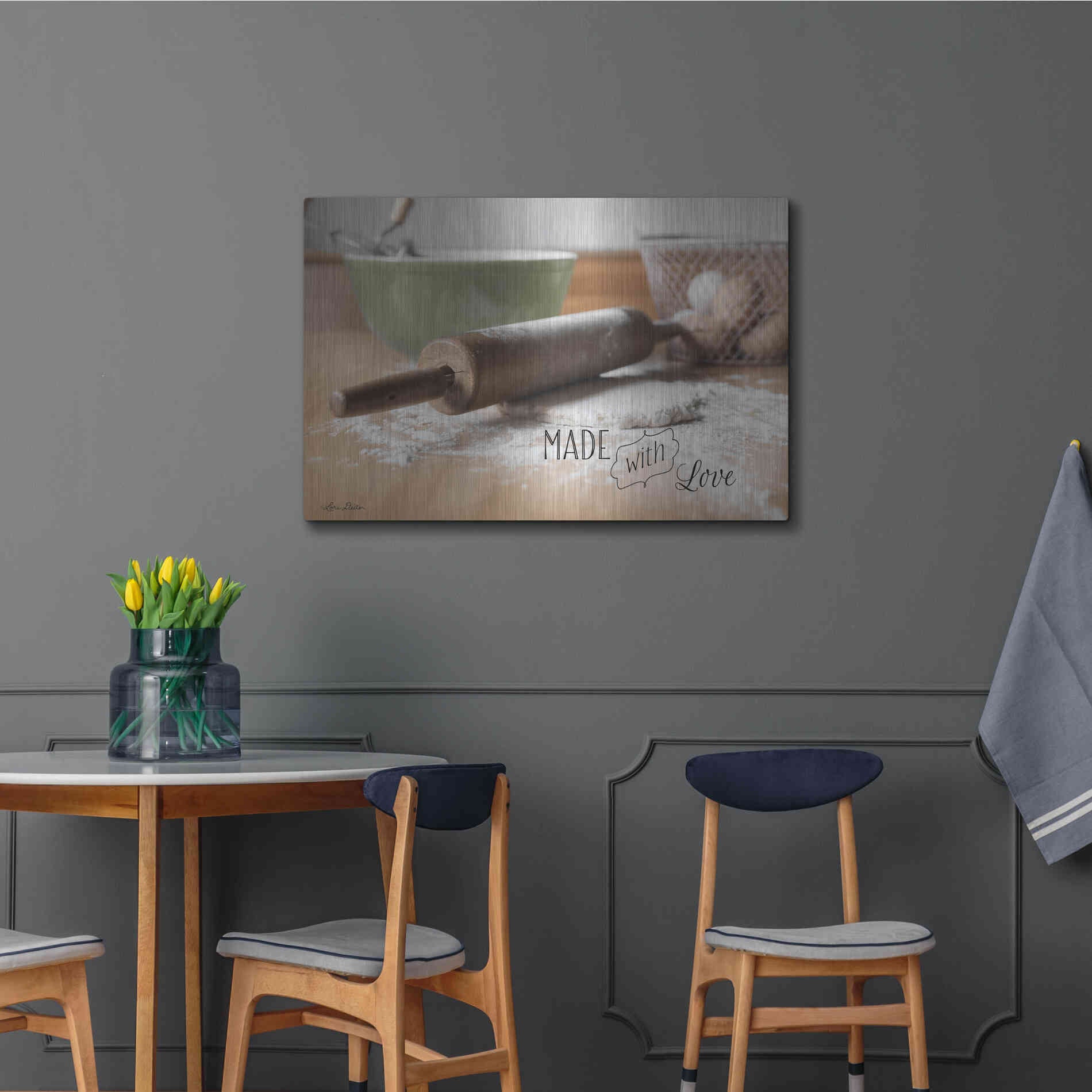 Luxe Metal Art 'Made with Love' by Lori Deiter, Metal Wall Art,36x24