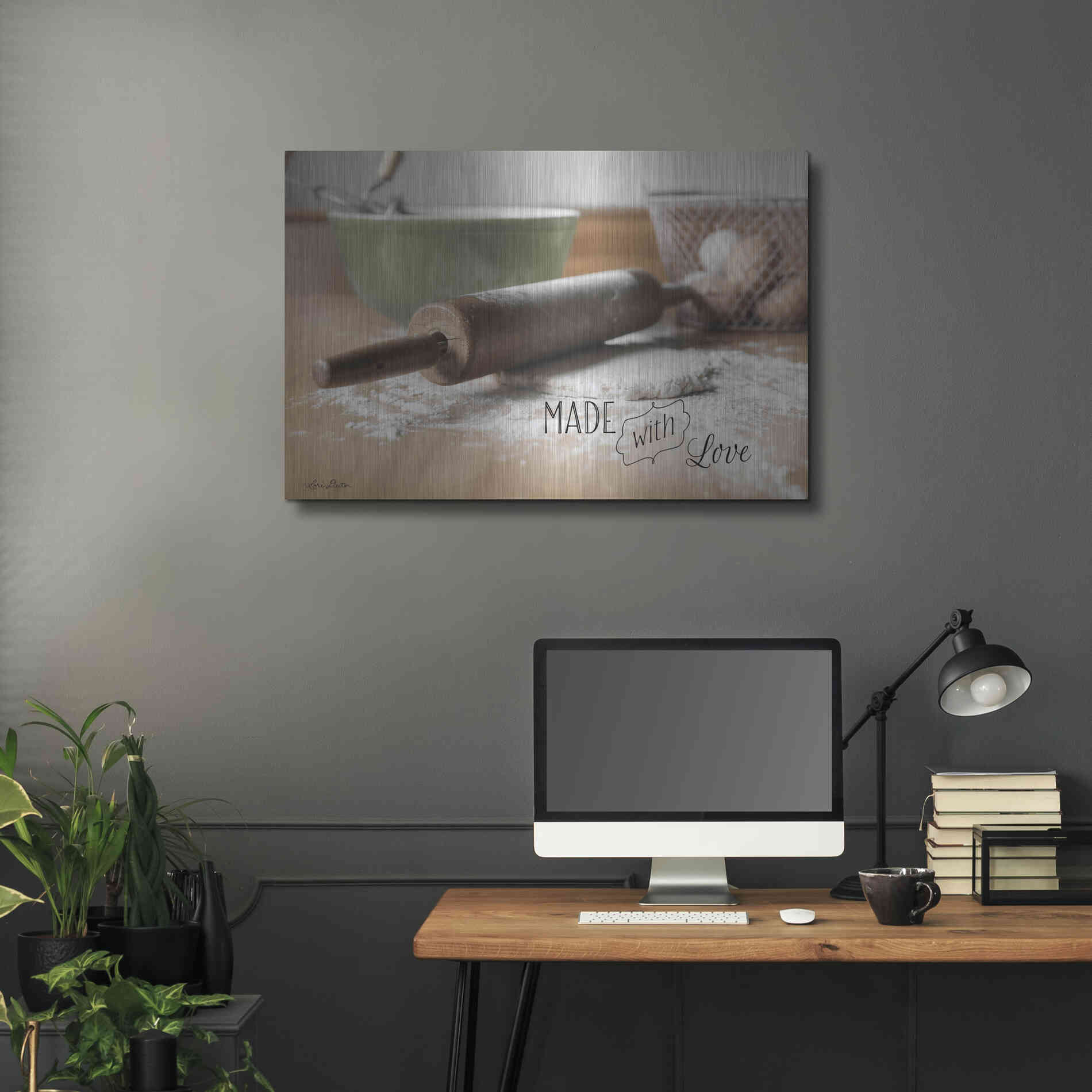 Luxe Metal Art 'Made with Love' by Lori Deiter, Metal Wall Art,36x24