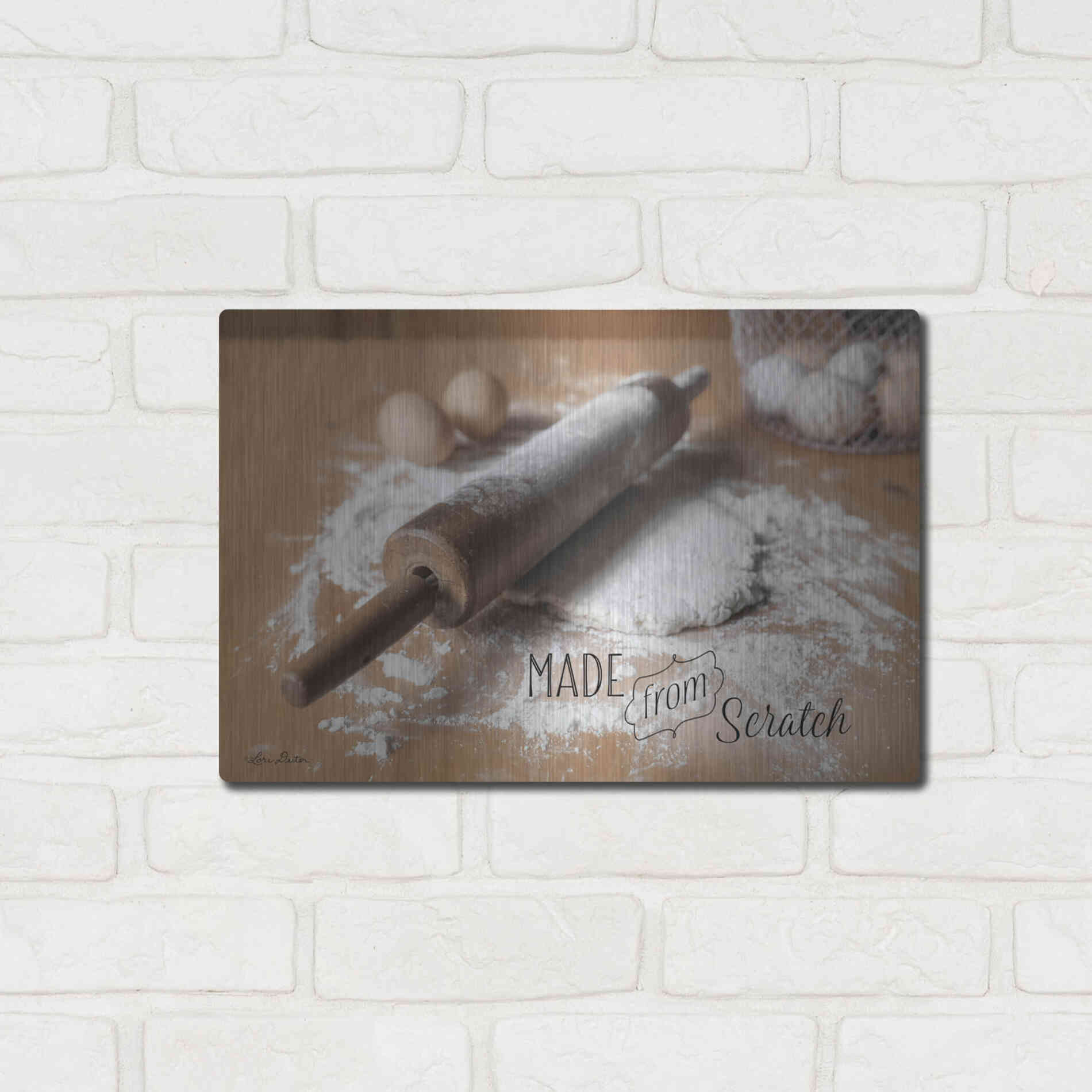 Luxe Metal Art 'Made from Scratch' by Lori Deiter, Metal Wall Art,16x12