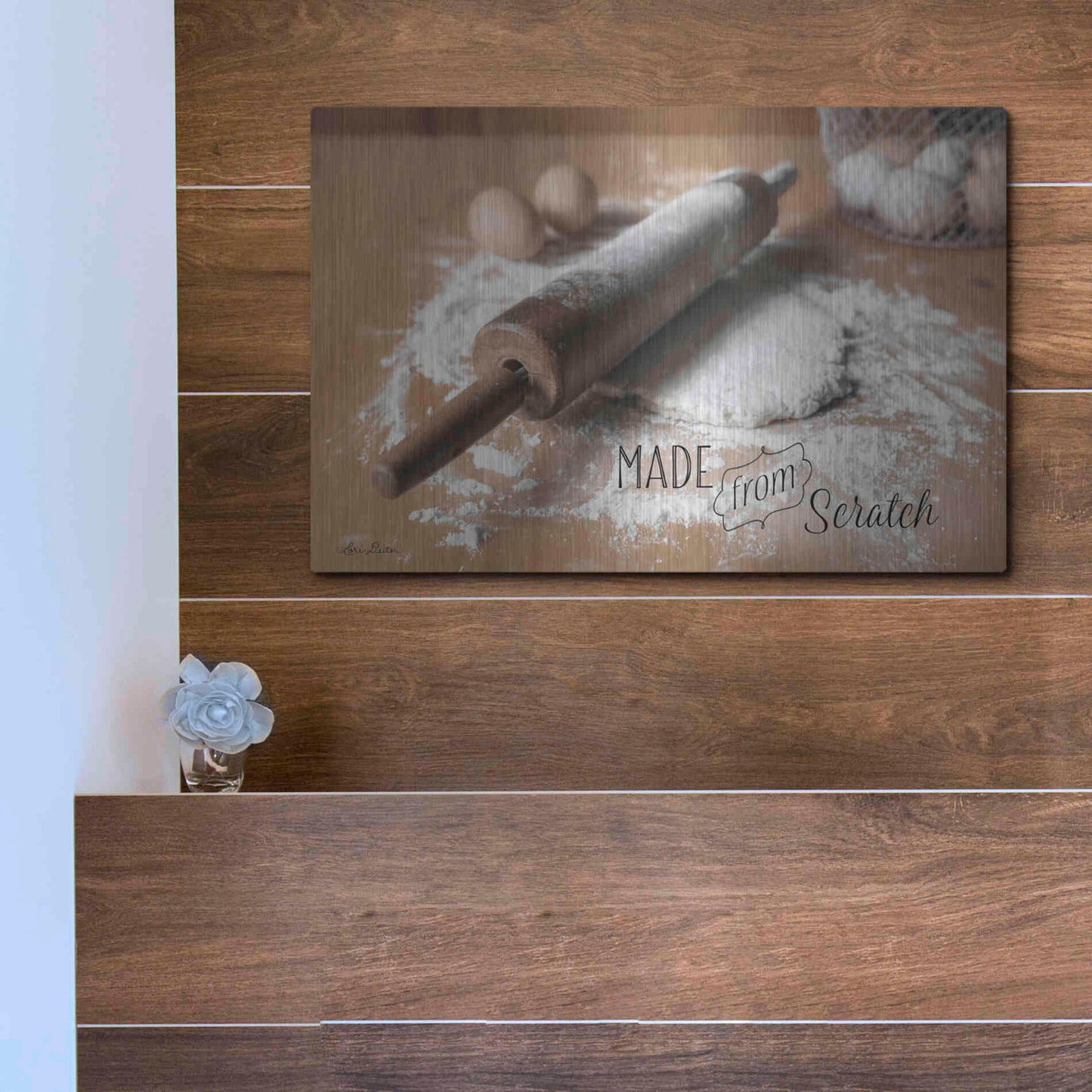 Luxe Metal Art 'Made from Scratch' by Lori Deiter, Metal Wall Art,16x12