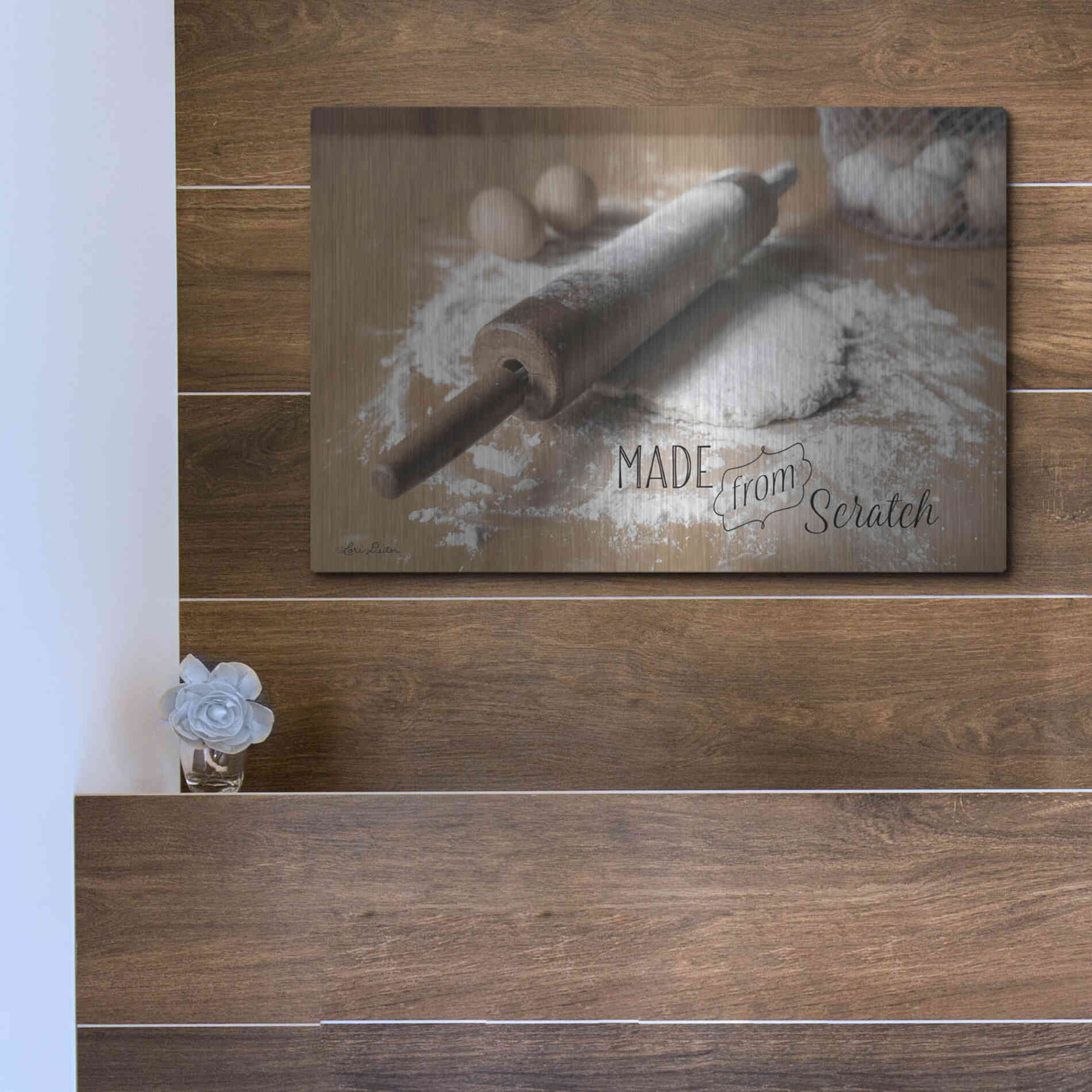 Luxe Metal Art 'Made from Scratch' by Lori Deiter, Metal Wall Art,16x12
