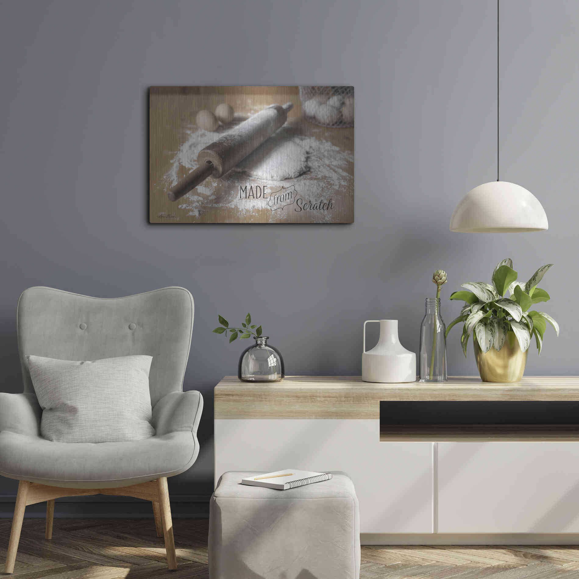 Luxe Metal Art 'Made from Scratch' by Lori Deiter, Metal Wall Art,24x16