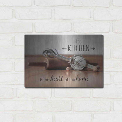Luxe Metal Art 'The Kitchen is the Heart of the Home' by Lori Deiter, Metal Wall Art,16x12