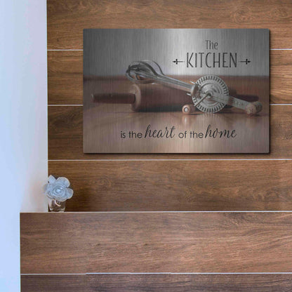 Luxe Metal Art 'The Kitchen is the Heart of the Home' by Lori Deiter, Metal Wall Art,16x12