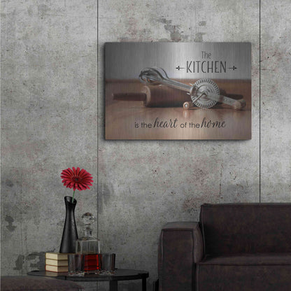 Luxe Metal Art 'The Kitchen is the Heart of the Home' by Lori Deiter, Metal Wall Art,36x24