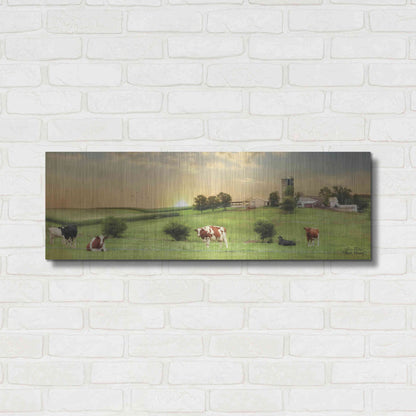 Luxe Metal Art 'Blessed Morning' by Lori Deiter, Metal Wall Art,36x12