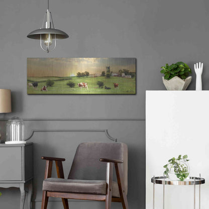 Luxe Metal Art 'Blessed Morning' by Lori Deiter, Metal Wall Art,36x12