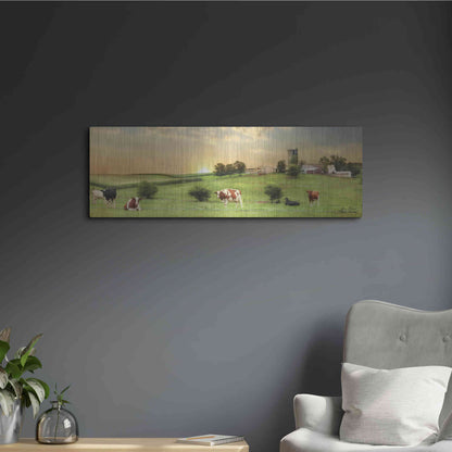 Luxe Metal Art 'Blessed Morning' by Lori Deiter, Metal Wall Art,36x12