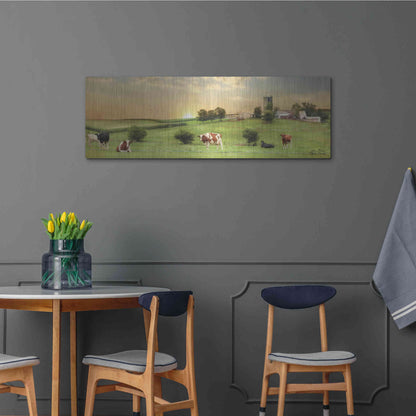 Luxe Metal Art 'Blessed Morning' by Lori Deiter, Metal Wall Art,48x16