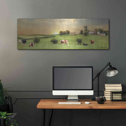 Luxe Metal Art 'Blessed Morning' by Lori Deiter, Metal Wall Art,48x16