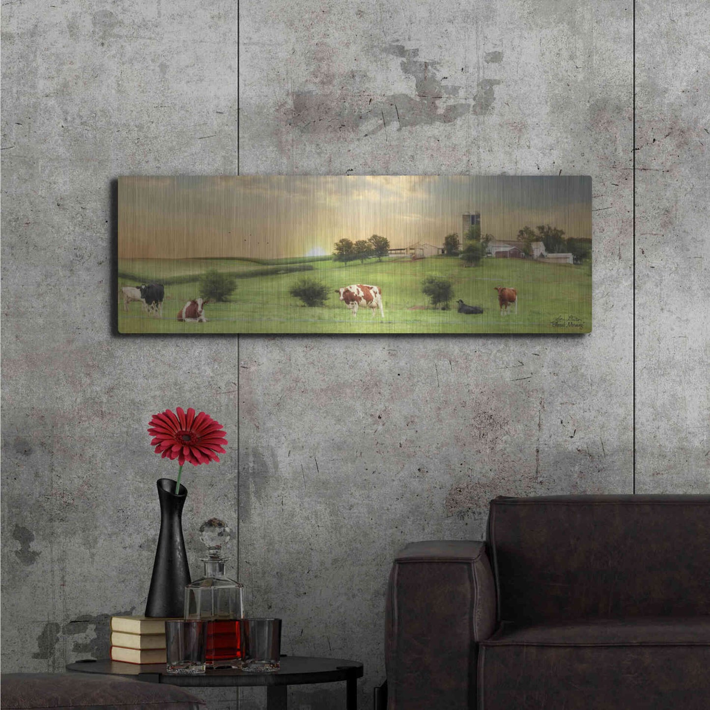 Luxe Metal Art 'Blessed Morning' by Lori Deiter, Metal Wall Art,48x16