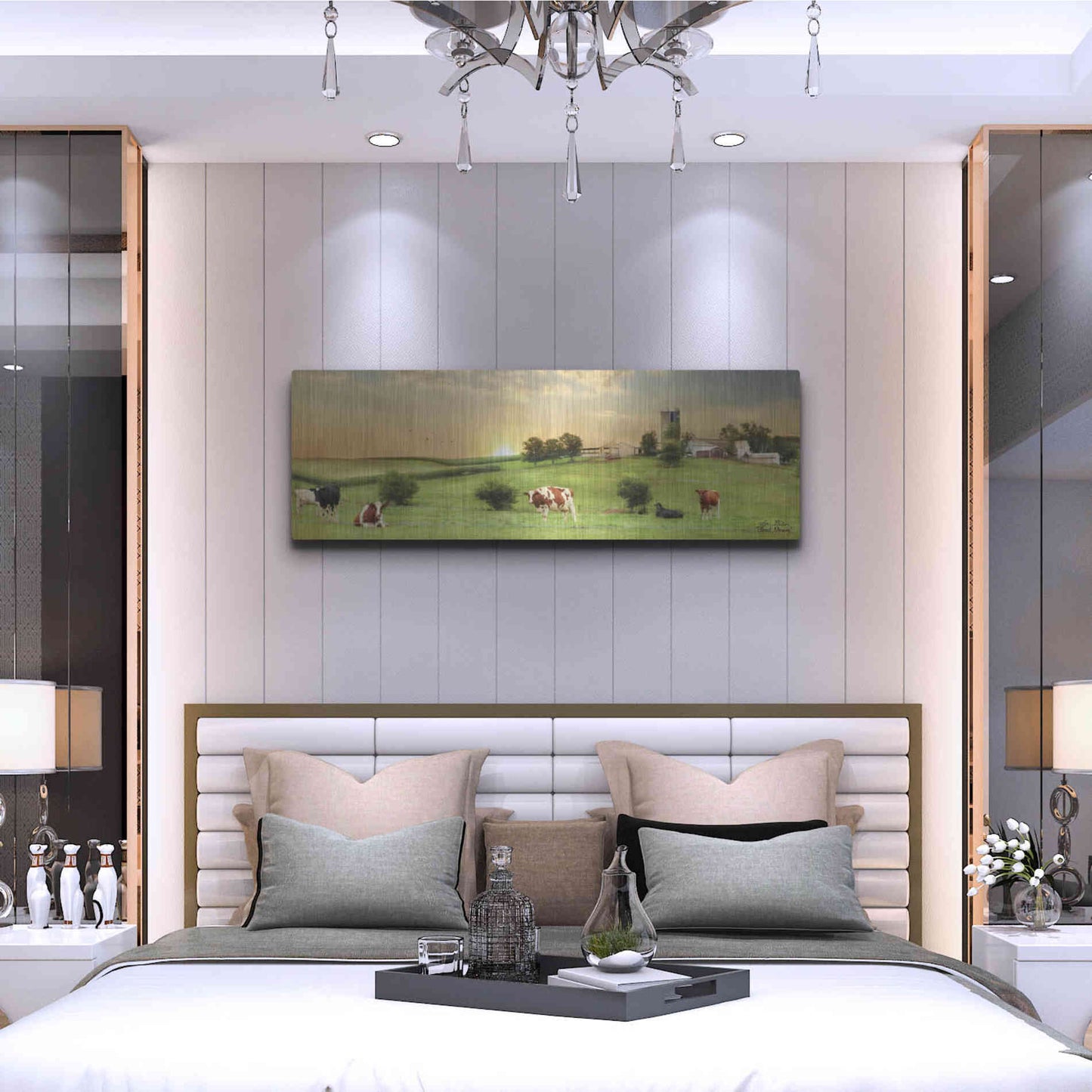 Luxe Metal Art 'Blessed Morning' by Lori Deiter, Metal Wall Art,48x16