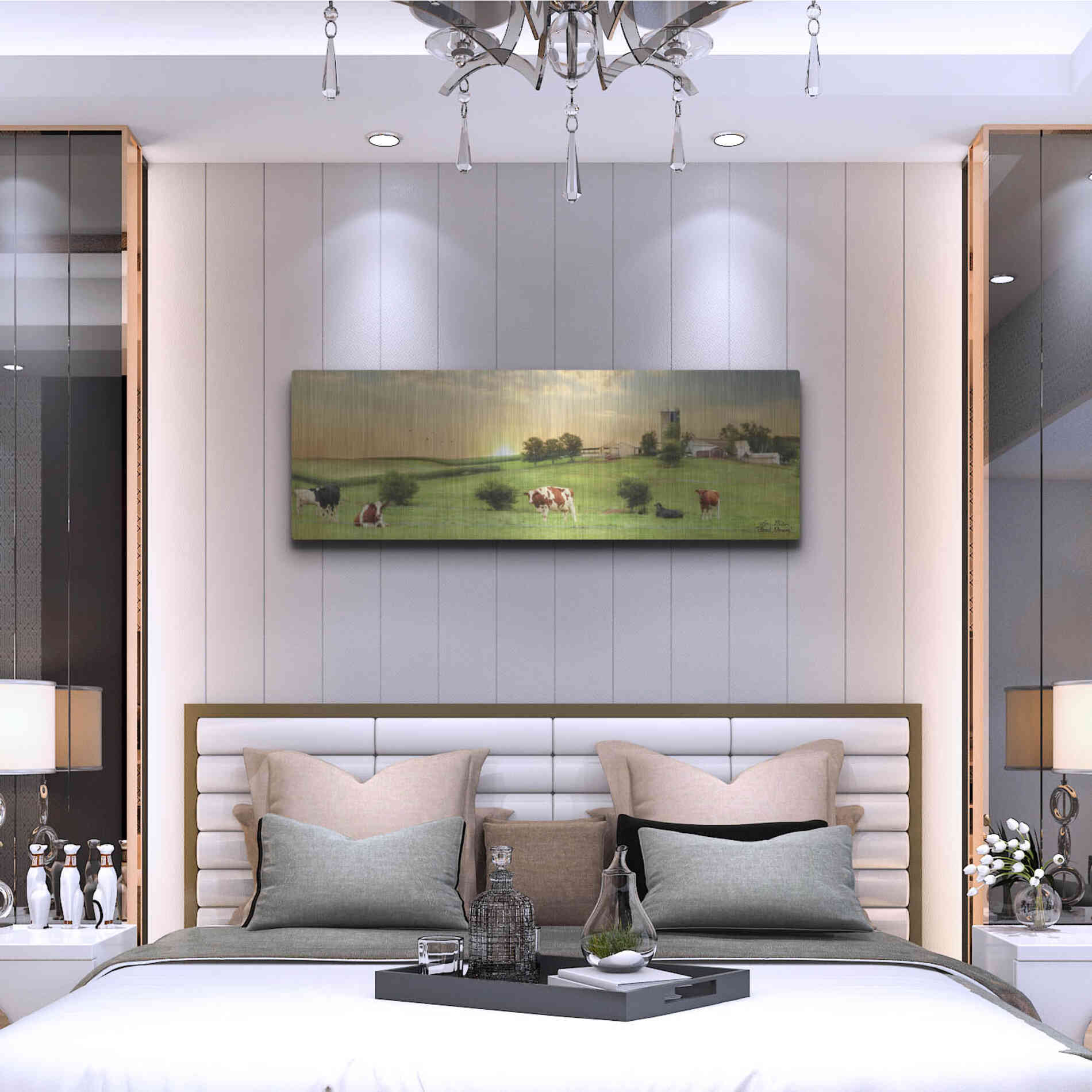 Luxe Metal Art 'Blessed Morning' by Lori Deiter, Metal Wall Art,48x16