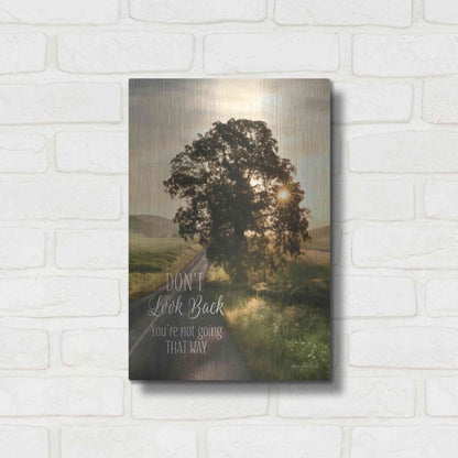 Luxe Metal Art 'Don't Look Back' by Lori Deiter, Metal Wall Art,12x16