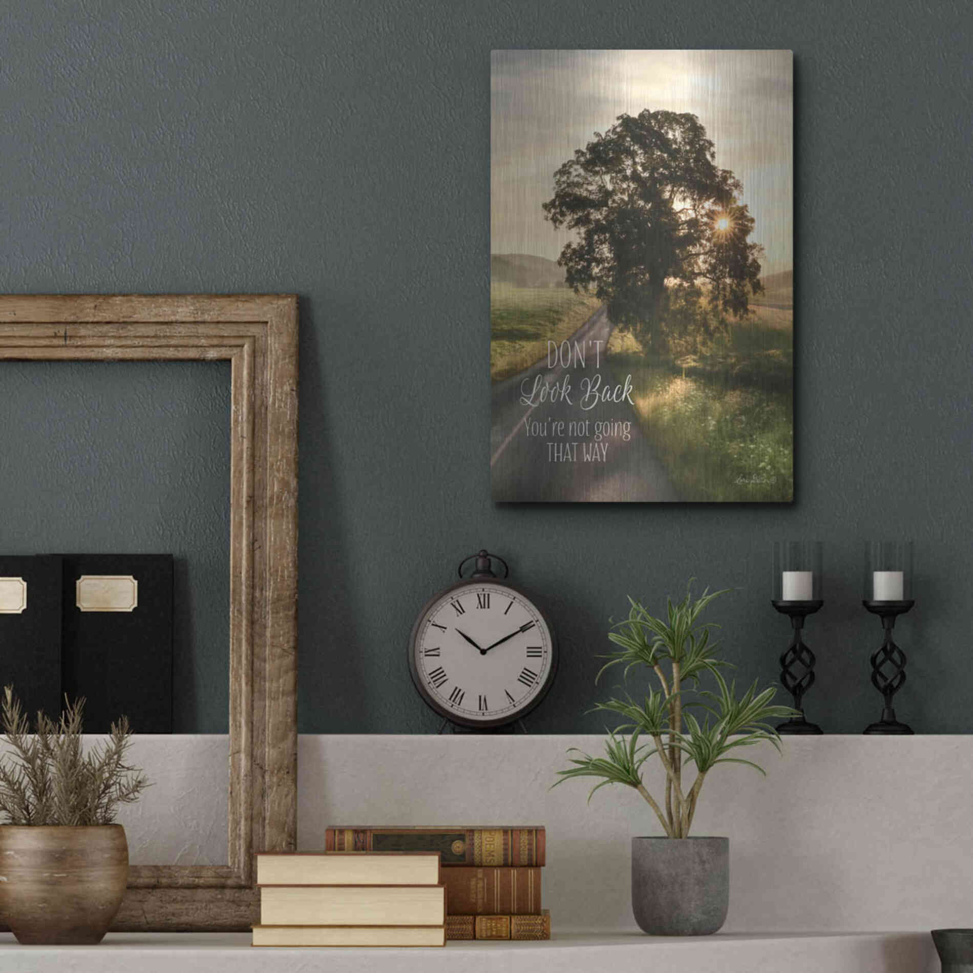 Luxe Metal Art 'Don't Look Back' by Lori Deiter, Metal Wall Art,12x16