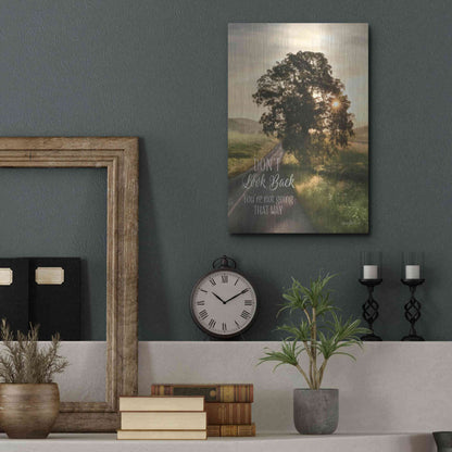 Luxe Metal Art 'Don't Look Back' by Lori Deiter, Metal Wall Art,12x16