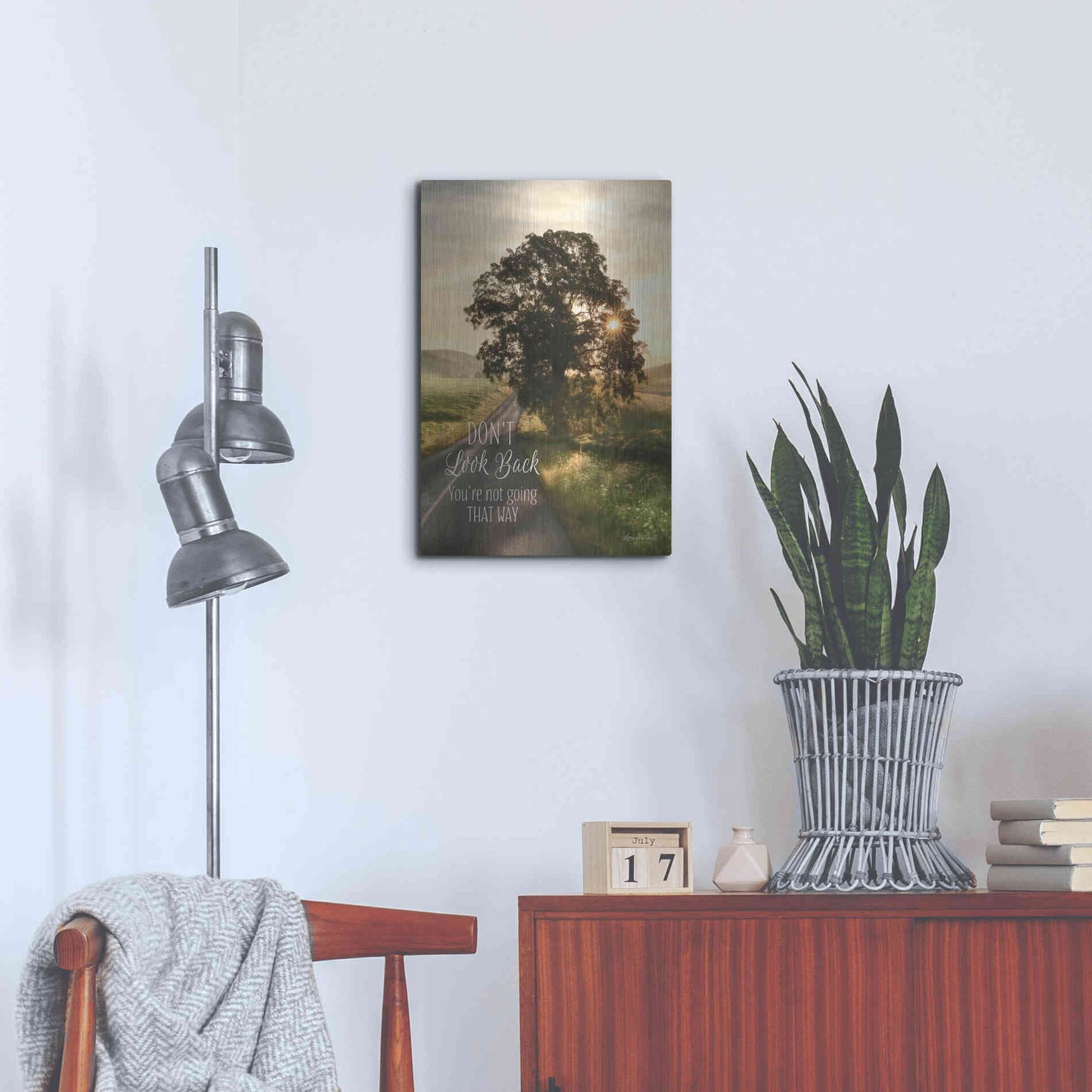 Luxe Metal Art 'Don't Look Back' by Lori Deiter, Metal Wall Art,16x24