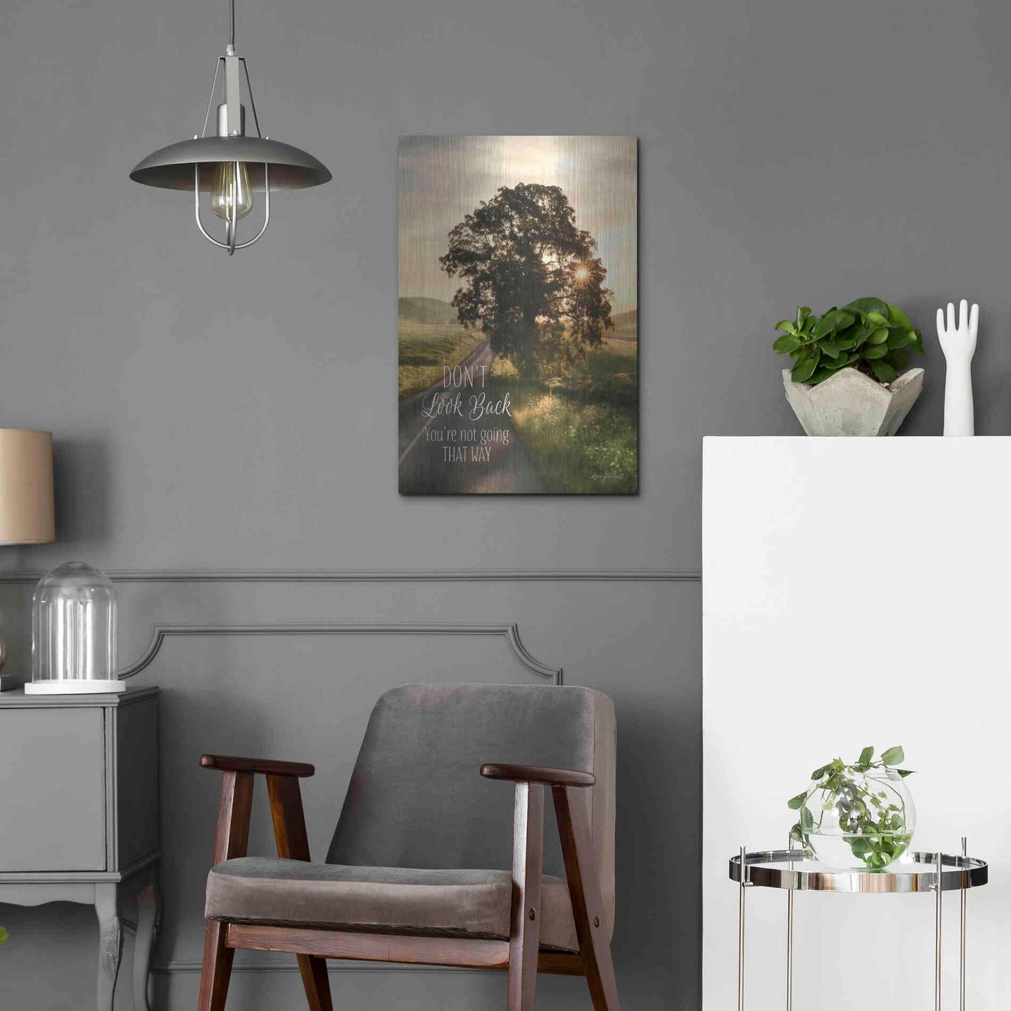 Luxe Metal Art 'Don't Look Back' by Lori Deiter, Metal Wall Art,16x24