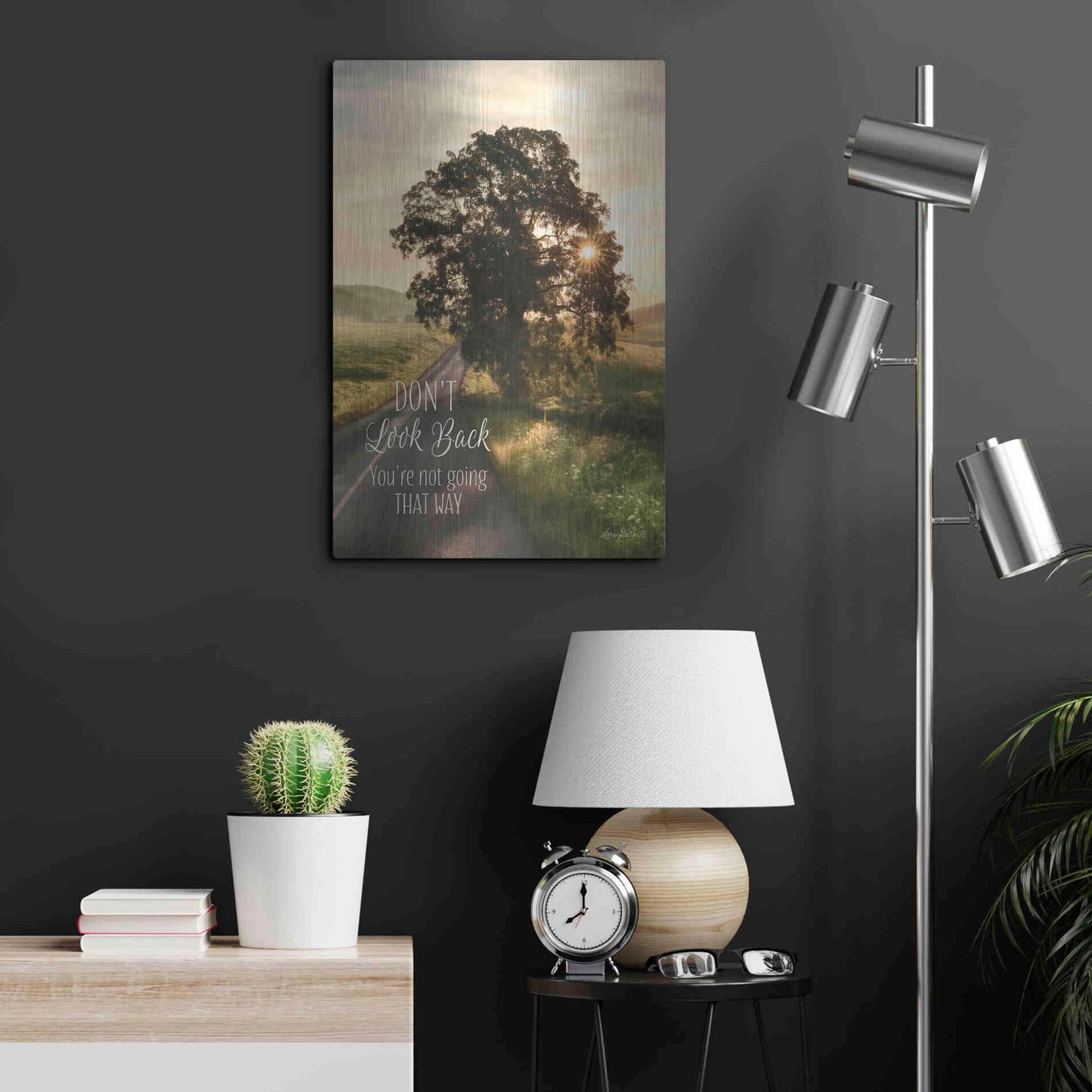 Luxe Metal Art 'Don't Look Back' by Lori Deiter, Metal Wall Art,16x24