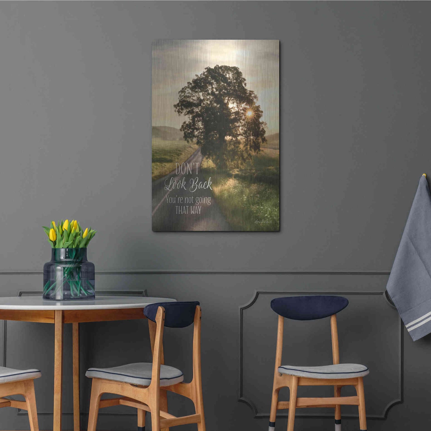 Luxe Metal Art 'Don't Look Back' by Lori Deiter, Metal Wall Art,24x36