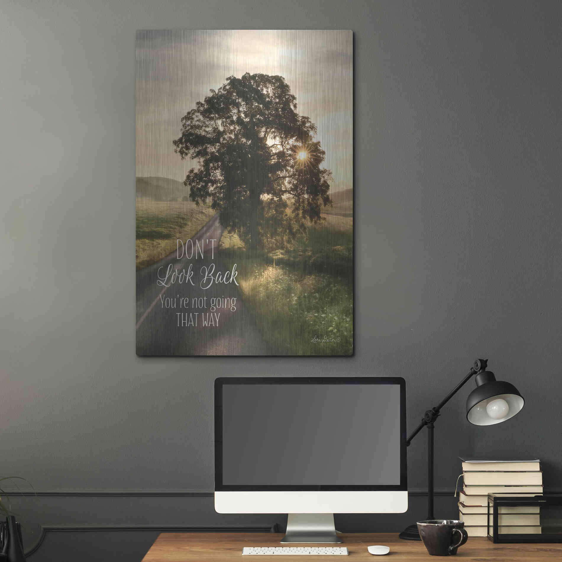 Luxe Metal Art 'Don't Look Back' by Lori Deiter, Metal Wall Art,24x36