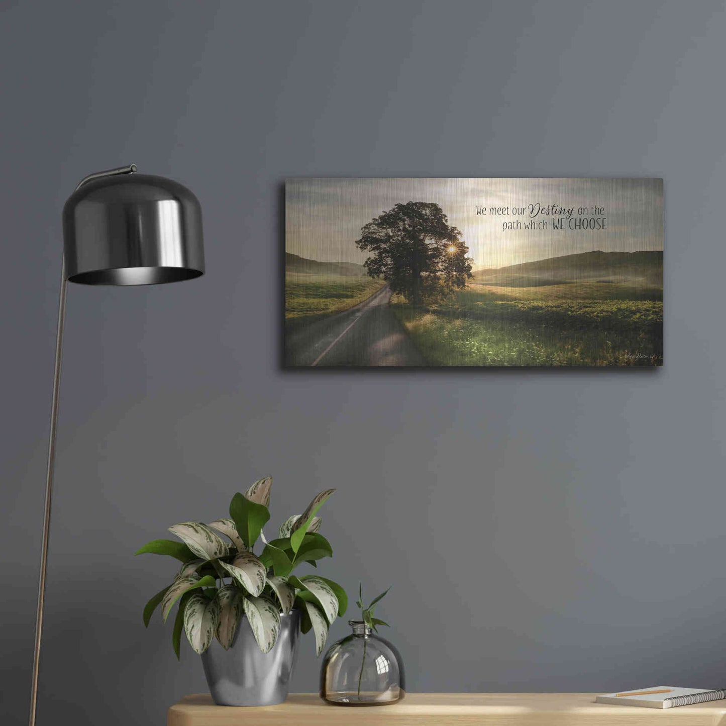 Luxe Metal Art 'Destiny' by Lori Deiter, Metal Wall Art,24x12