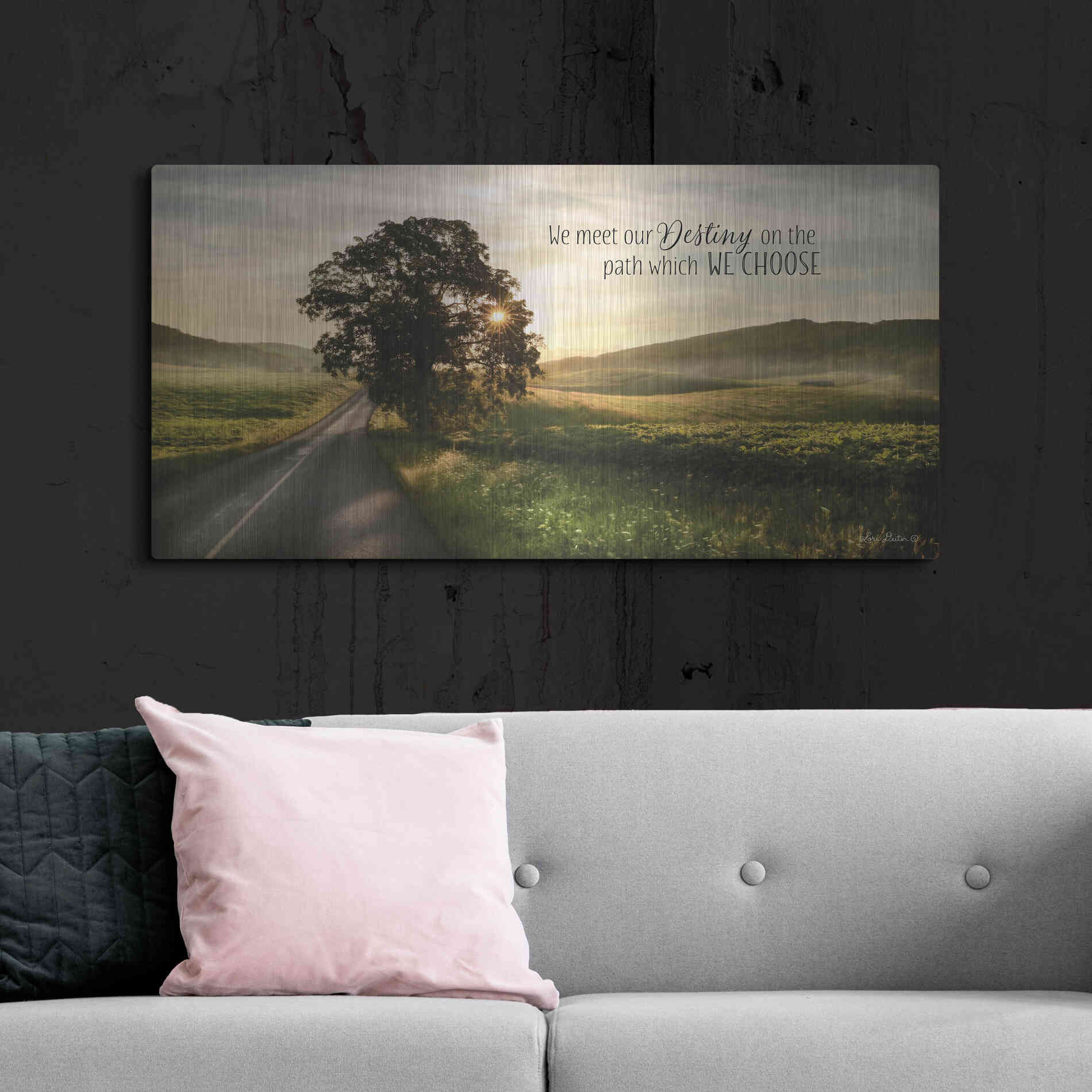 Luxe Metal Art 'Destiny' by Lori Deiter, Metal Wall Art,48x24