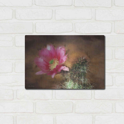 Luxe Metal Art 'Vibrant Cactus Flower' by Lori Deiter, Metal Wall Art,16x12