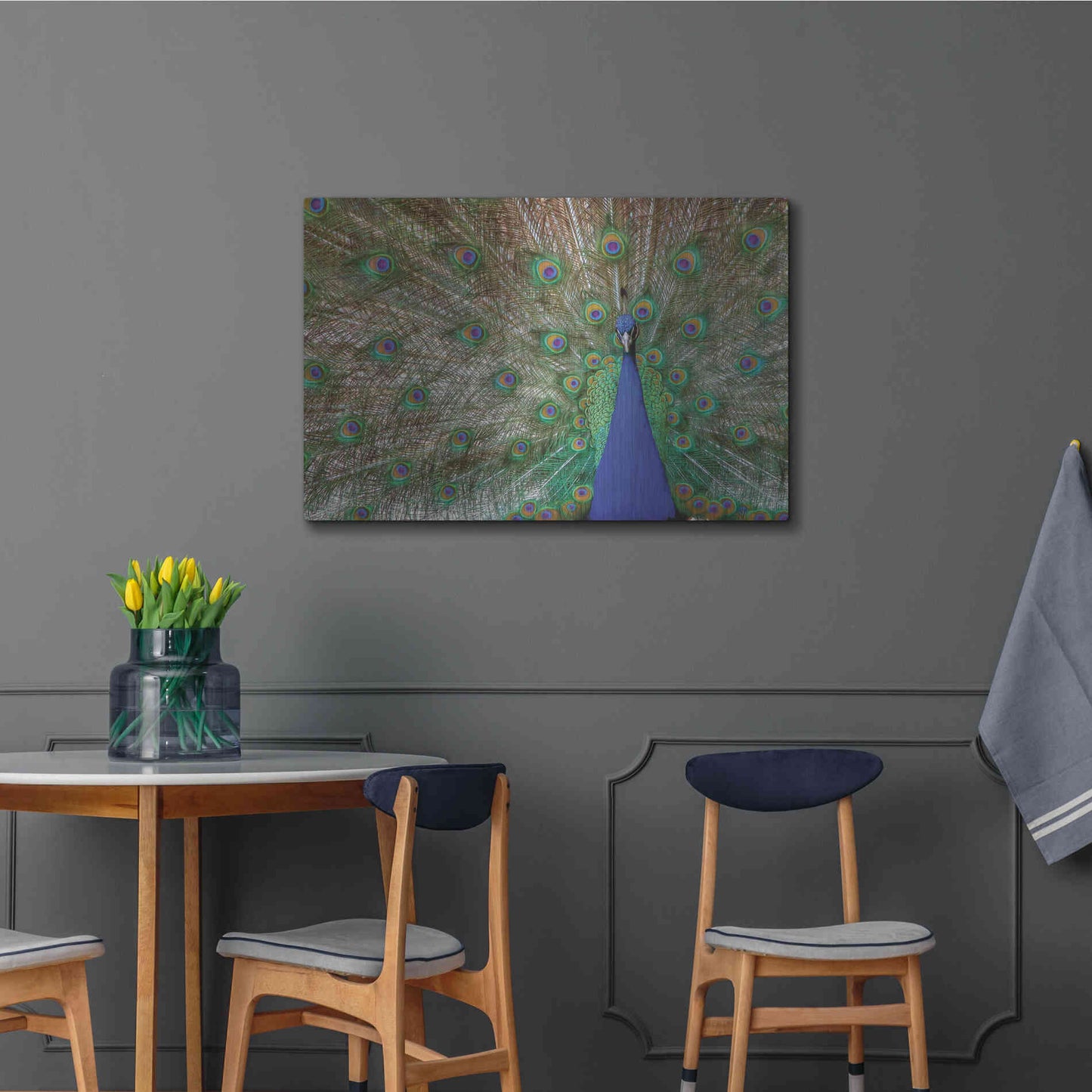 Luxe Metal Art 'Peacock' by Lori Deiter, Metal Wall Art,36x24