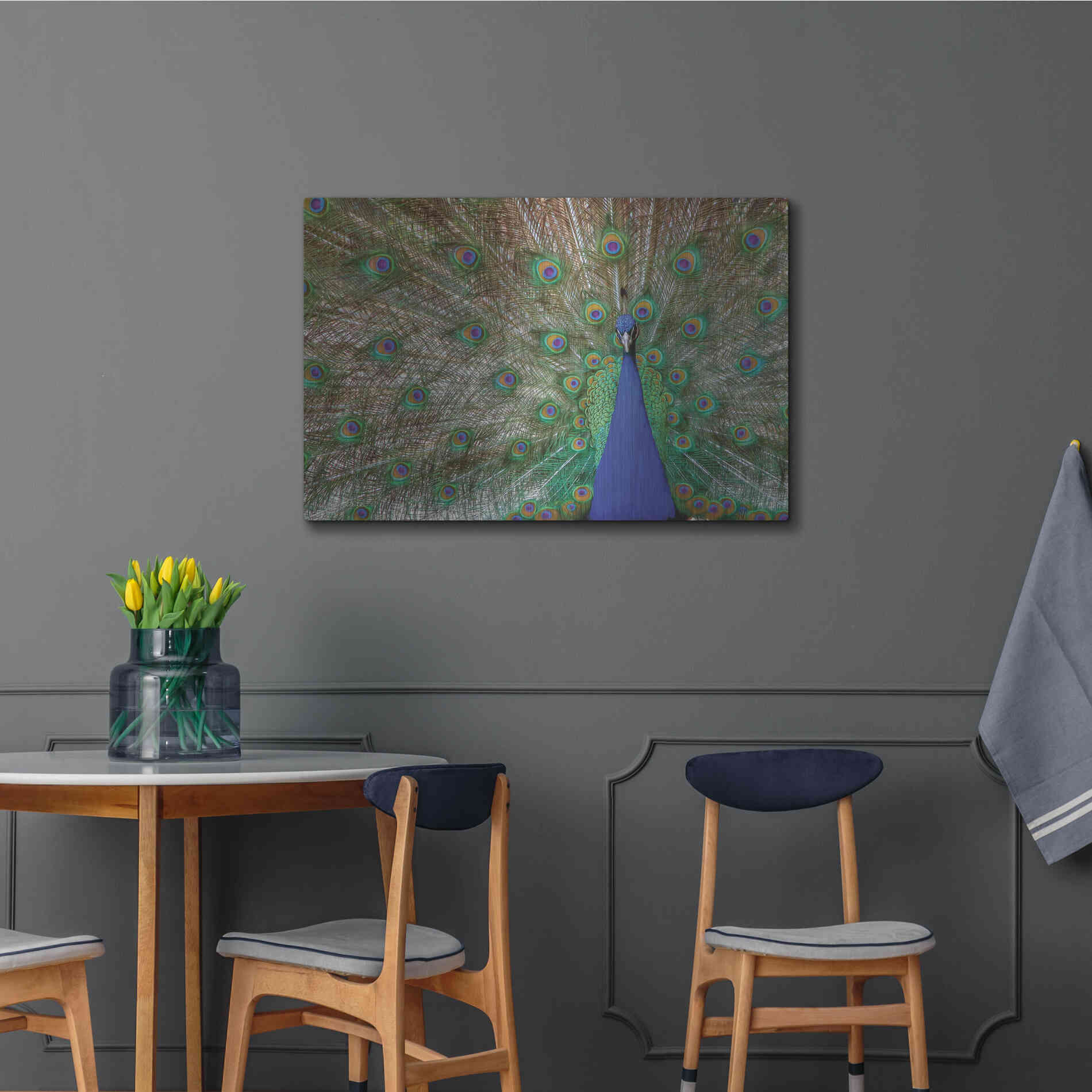 Luxe Metal Art 'Peacock' by Lori Deiter, Metal Wall Art,36x24