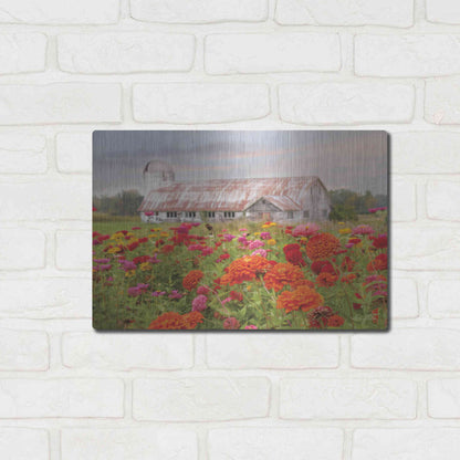 Luxe Metal Art 'Vermont Flowers' by Lori Deiter, Metal Wall Art,16x12