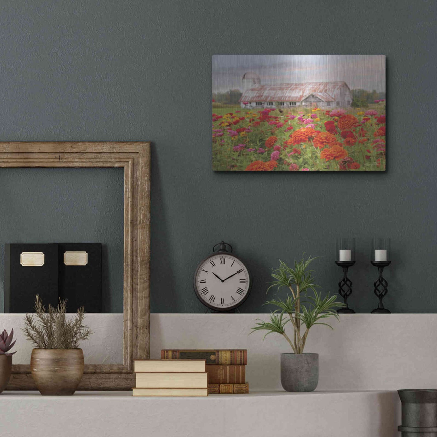 Luxe Metal Art 'Vermont Flowers' by Lori Deiter, Metal Wall Art,16x12