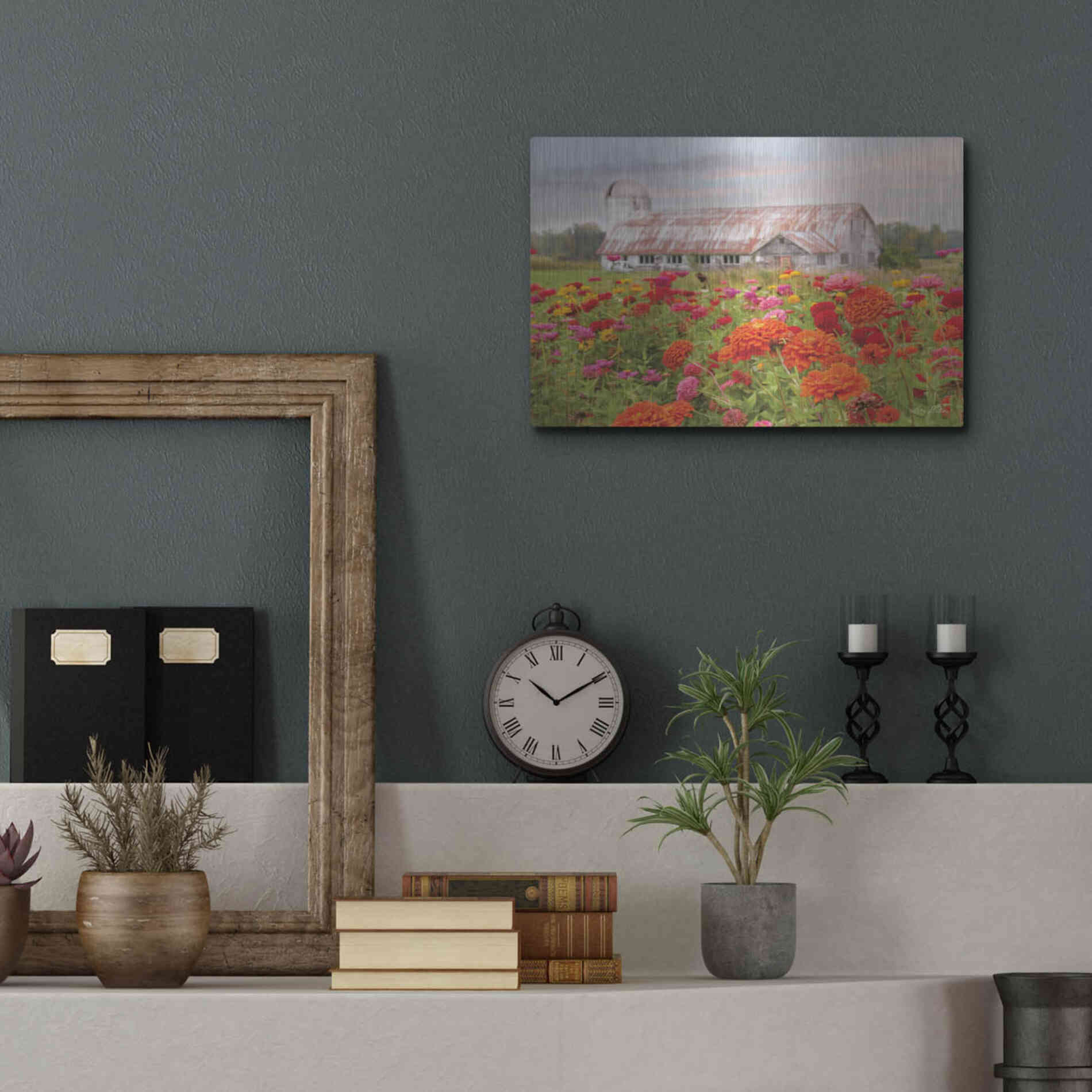 Luxe Metal Art 'Vermont Flowers' by Lori Deiter, Metal Wall Art,16x12