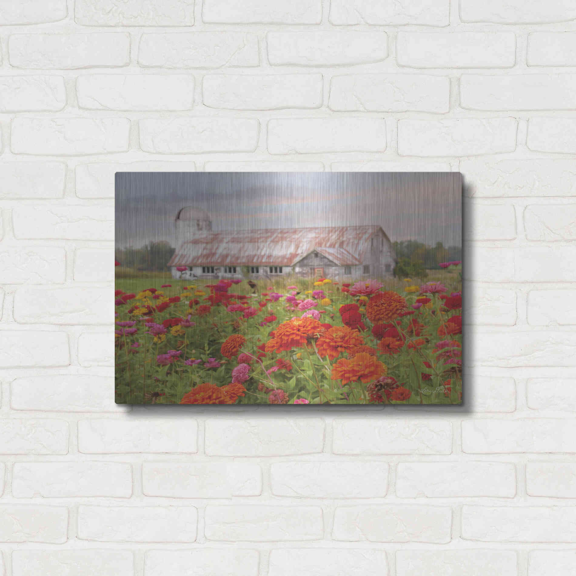 Luxe Metal Art 'Vermont Flowers' by Lori Deiter, Metal Wall Art,24x16