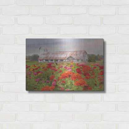 Luxe Metal Art 'Vermont Flowers' by Lori Deiter, Metal Wall Art,24x16