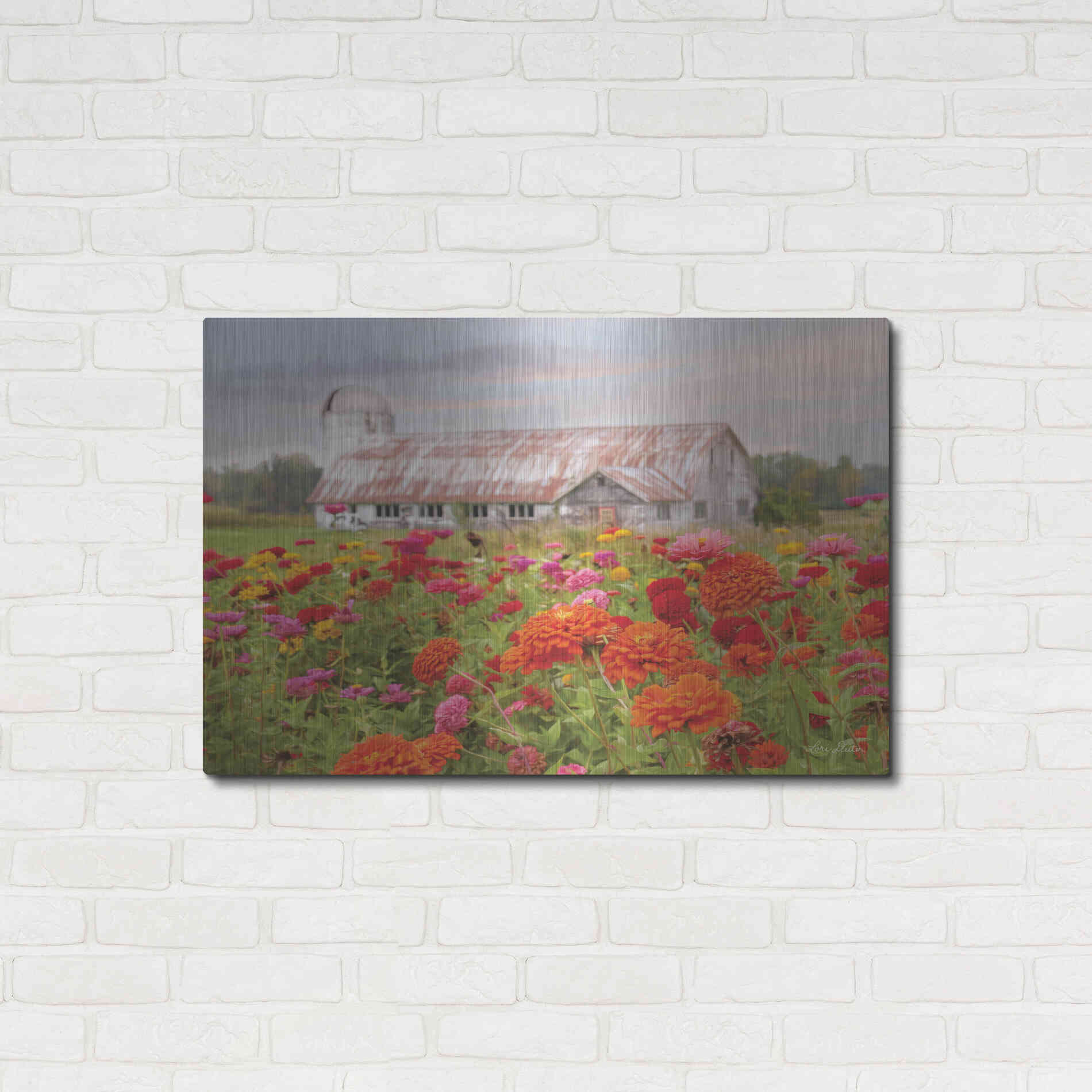 Luxe Metal Art 'Vermont Flowers' by Lori Deiter, Metal Wall Art,36x24